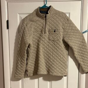 Eddie Bauer Quilted Half-Zip Pullover Jacket in Beige